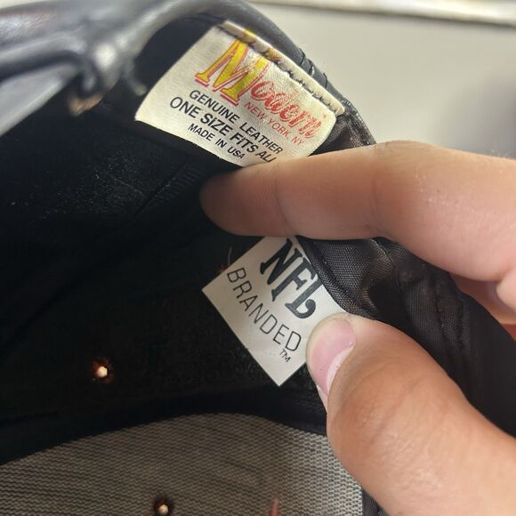 Vintage Cincinnati Bengals Leather Snapback Hat Modern Brand USA Team NFL OSFA - Picture 10 of 12